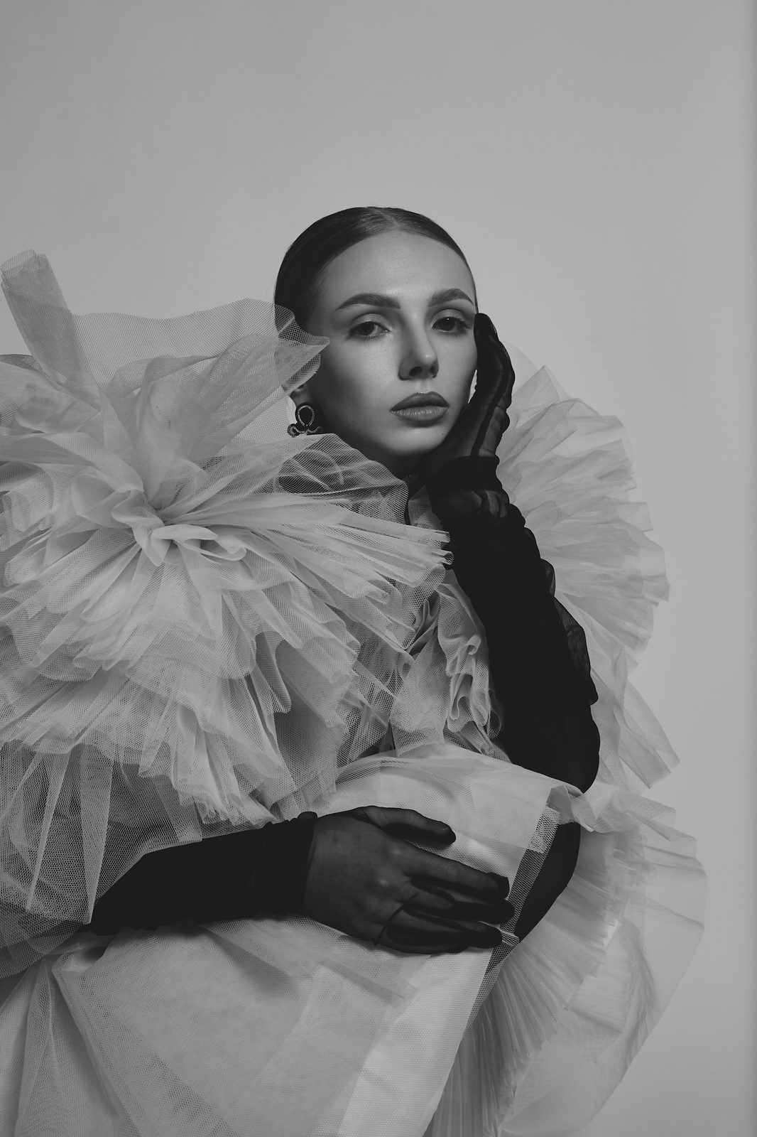 Fashion editorial – tiul czarno-biały – Klaudia Czech