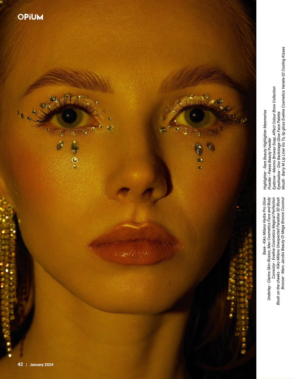 Beauty editorial OPIUM – rhinestones close-up – Klaudia Czech
