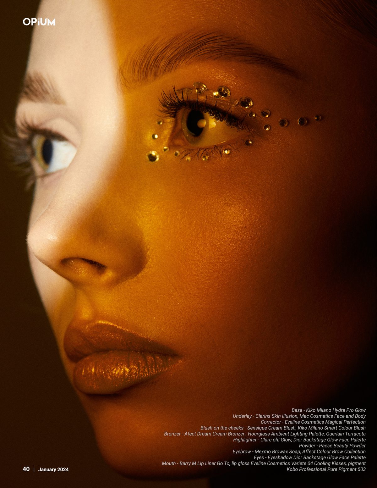 Beauty editorial OPIUM – golden close-up – Klaudia Czech